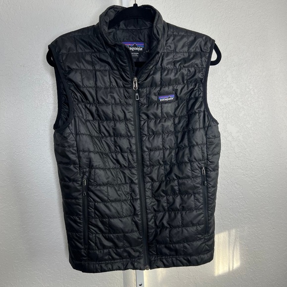 Patagonia M's Nanopuff Vest S Black Primaloft Outdoor Warm Versatile Athletic - Picture 3 of 9